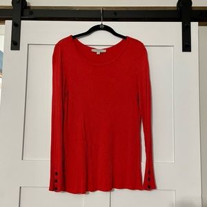 LOFT Tomato Red Long Sleeve Sweater sz M